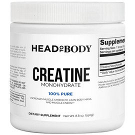 HEADTOBODY HEADTOBODY Creatine Monohydrate - 5,000 mg Performance & Muscle Support. Gluten-Free, Vegan, Non-GMO, 250g.