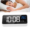 Mirror LED Alarm Clock Two Sets of Alarm Rechargeable Voice