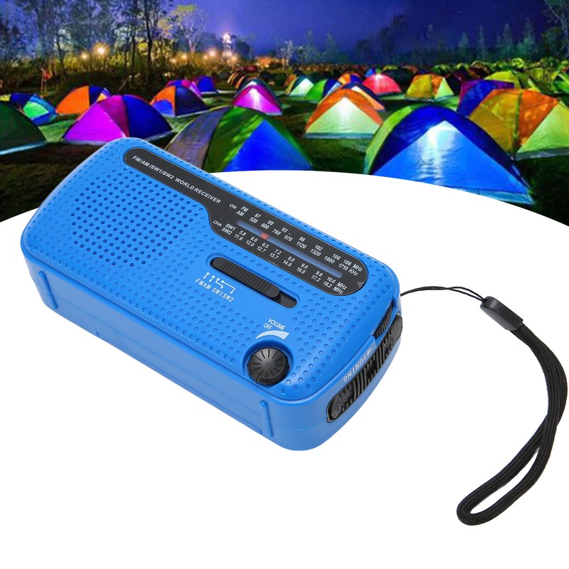Hand Crank Solar Radio AM FM SW1 SW2 Camping LED