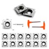Findbuytool Carbide Inserts Cutters (15x15x2.5mm-30°-R150-4R0.5) Insert for Woodworking Helical Cutter