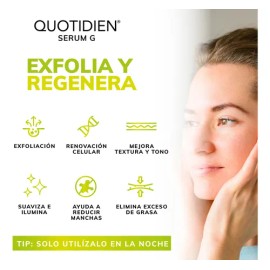 Serum Acido Glicolico 10% Quotidien + Aloe Vera + Glicerina | Exfoliación Efectiva | Antienvejecimiento | Líneas De Expresión | Ideal Todo Tipo De Piel - 30ml