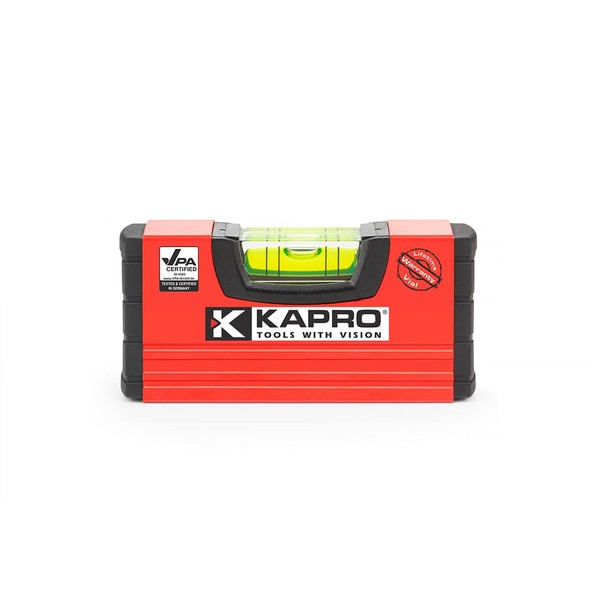 Kapro - 246 Handy Pocket Level - Features VPA Certified & Shock-Resistant Vial - With Rubber End Caps - Pocket-Sized and Compact - Aluminum Box Profile - 4”