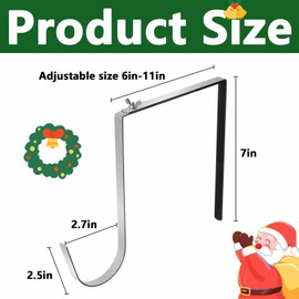 4 Pcs Christmas Headstone Wreath Hanger- Fit 6"-11" Adjustable Cemetery Tombstone Wreath Holder- Stainless Steel Cemetery Gravestone Wreath Stand for Christmas Memorial Day Gravestone Decoration