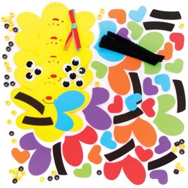 Baker Ross FE363 Bumble Bee Craft Bead Hanging Decoration Kits - Pack of 5, Creative Art and Craft Activities for Kids to Make and Decorate