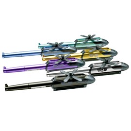 Lopenle 6 PCS Novelty Airplane Pens – Helicopter Shape Gel Pen with 12 Refills | Cool Plane Themed Retractable Pens for School, Office, Birthday Party Favors, Aviation Gifts