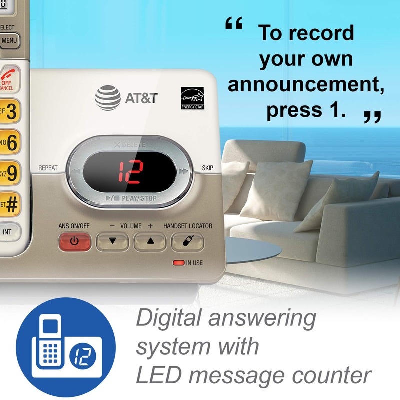 AT&T EL52513 5-Handset Cordless Phone with Answering System & XL
