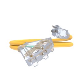 6Ft 12/3 Outdoor Extension Cord with 3-Outlets, Heavy Duty 12 Gauge 3 Prong Extension Cord Waterproof with Lighted end, 15A 12AWG 1875W SJTW, ETL Listed - Great for Garage, Garden and Home, Yellow