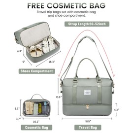 LOVEVOOK Travel Bag Weekender Bags for Women, Carry on Overnight Bag with Shoe Compartment,Duffle Bag with Laptop Pocket,Hospital Bag for Labor Delivery,Gym Tote Bag with Toiletry Bag