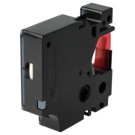 vhbw Schriftband-Kassette Ersatz für Dymo D1, 43615 für Etiketten-Drucker 7m x 6mm Rot auf Weiß