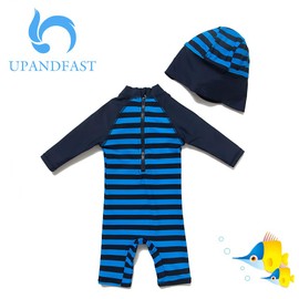 upandfast Baby L/S Sleeve Bathing Suit Infant One-Piece Rashguard (Navy,12-18 Months)