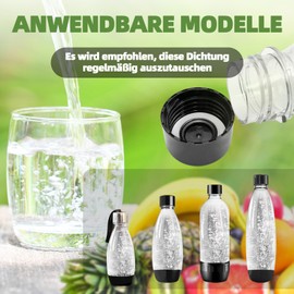 Lid Seal O-Ring Seal Replacement for SodaStream Lid - Replacement Parts Sealing Rings Compatible with SodaStream D57 & PET Bottles, Environmentally Friendly (Pack of 10, White)