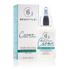 BEAUTYLEI | Crema Antiacne BIO Combatte Brufoli Punti Neri Macchie Viso Corpo | Idratante Donna Uomo | Scottature Eritemi Dermatiti Eczemi | Acne Ormonale Adolescenti | 50ml | Made in Italy