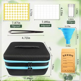 240 Slots Seed Storage Organizer with 30 Envelopes Portable Sturdy Seeds Container Box Airtight Garden Seed Saver Saving Kit (large-240 Slots)