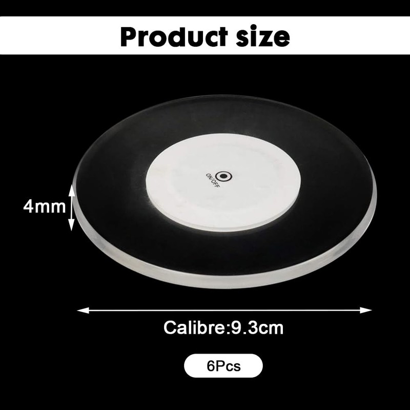 yotutun Set of 6 Cool White LED Coasters Luminous LED