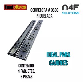 Handyhome Corredera Cajón Handy Home 35cm X 3.5cm 4 Paquetes 8 Pz 3588