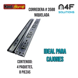 Handyhome Corredera Cajón Handy Home 35cm X 3.5cm 4 Paquetes 8 Pz 3588