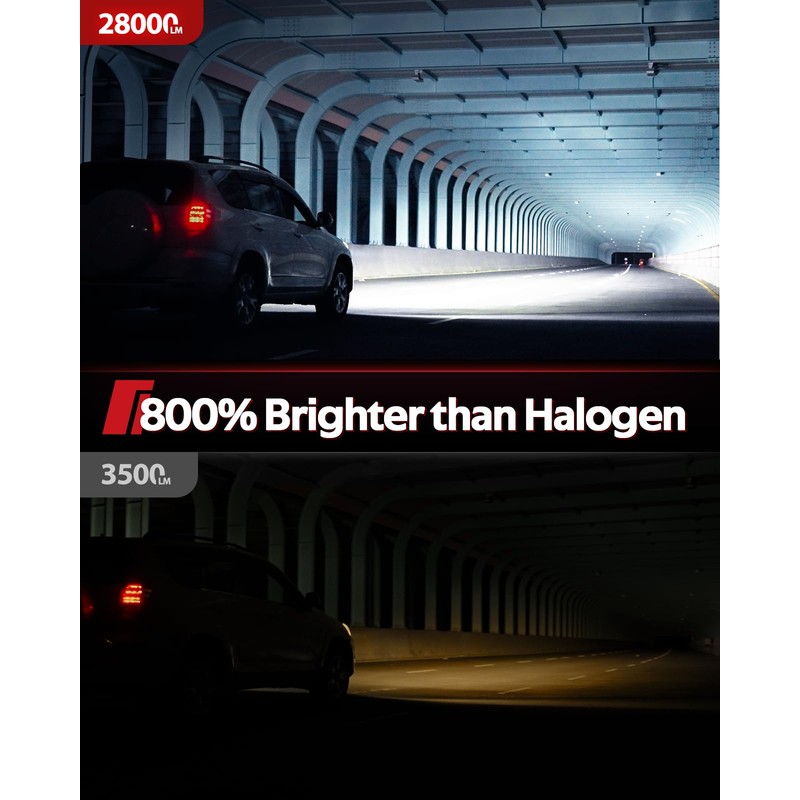 Torchbeam T6S H11/H8 Bulbs or Led Lights, 1000% High Bright,