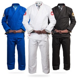 Gold BJJ Calavera Jiu Jitsu Gi - Ultra Strong Gold Weave Premium Kimono - IBJJF Competition Approved Uniform (White, A3)