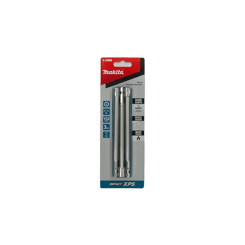 Makita Impact XPS 150mm Mixed Magnetic Nutsetter 3 Pack 1/4",