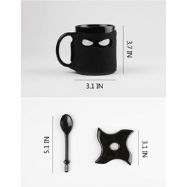 Hyzone Creative Ninja Shaped Ceramic Coffee Cup, Water Cups With Peculiar Designs, Fashionable Tea Cups (Ninja)
