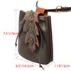 UJUROU Medieval Belt Pouch Waist Pack Renaissance Drawstring Bag Leaf