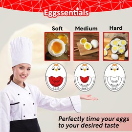 Eggssentials Red Egg Timer That Goes in Water – Egg Timer for Hard Boiled Eggs and Soft Boiled Eggs, Red Color Fades for Accurate Doneness.