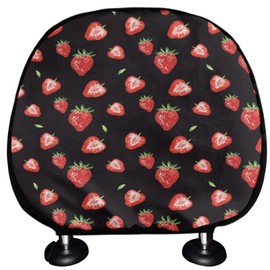 Finagallathe Strawberry Car Seat Accessories Headrest Cover Set of 2 Dirt-Proof Auto Head Rest Protector Interior Auto Accessories Universal fit SUV,Truck,Sedan or Van
