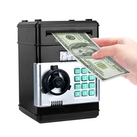 DUTTY Money Bank, An Electronic ATM Password Money Bank, is Both a Money Bank and a Beautiful Ornament, Suitable As a or Birthday Gift. (Black)