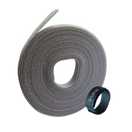 Oldhill Fastening Tapes Hook and Loop Reusable Straps Wires Cords Cable Ties - 1/2" Width, 15' x 3 Rolls Grey