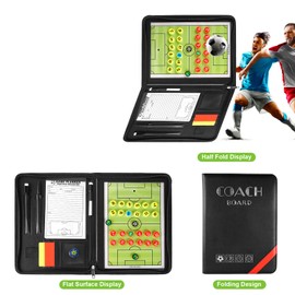 RoseFlower Coaches Football Tactical Board, Professional Foldable Football Trainer Tactical Folder Tactics Boards Coach Board with Magnets, Pens and Eraser - Ideal for Tactics and Game Adjustments #3