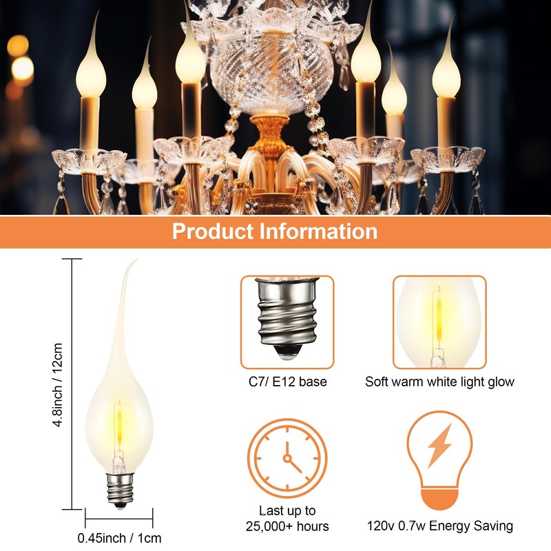 Meonum 12 Pcs Silicone Dipped Candle Light Bulbs, LED Silicone