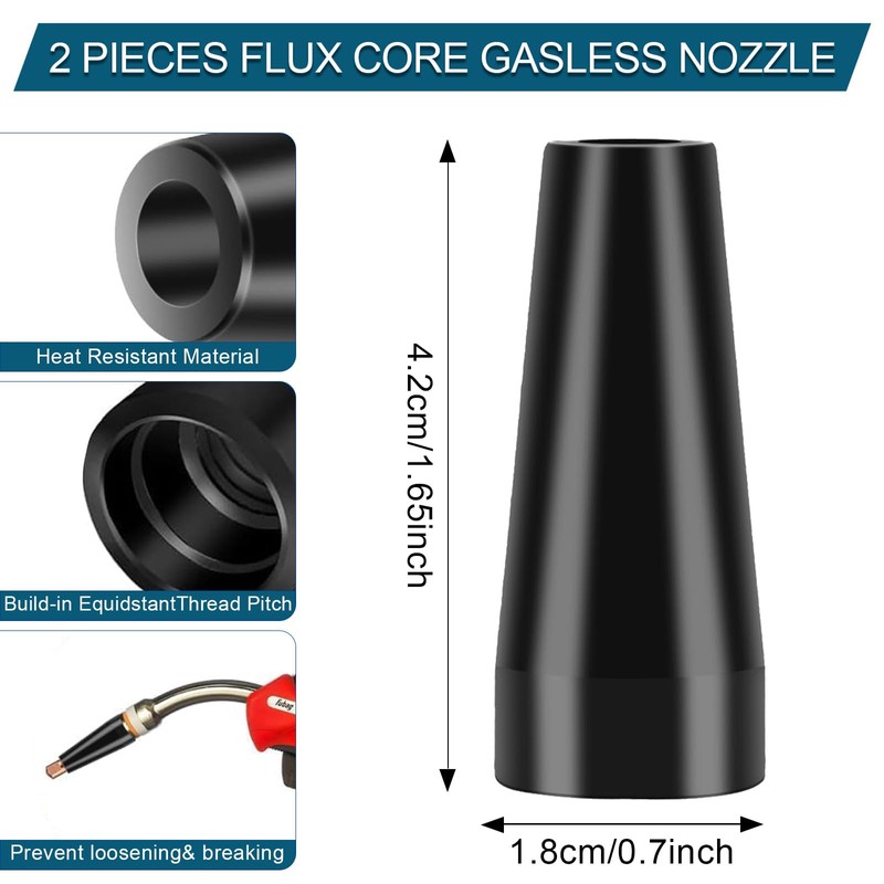 24PCS Flux Core Gasless Nozzle Tips Kit,Flux Core Gasless Nozzle