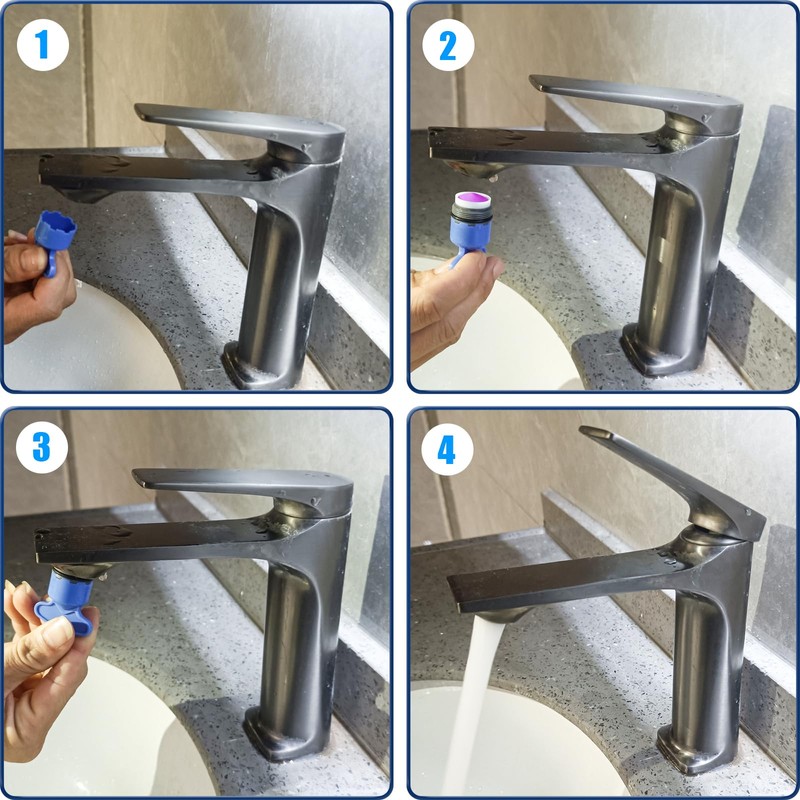 8PCS Faucet Aerator, 16.5mm Water-Saving Flow Limiter Set for Bathroom