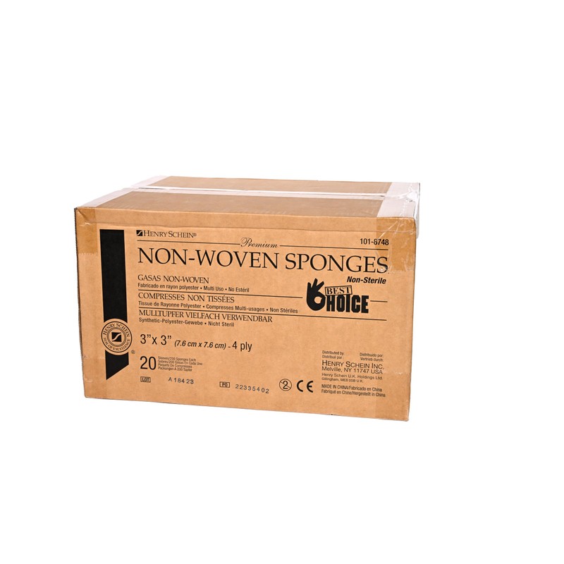 Henry Schein Premium Gauze, Rayon/Polyester Blend Non-Woven Sponges, 3 in