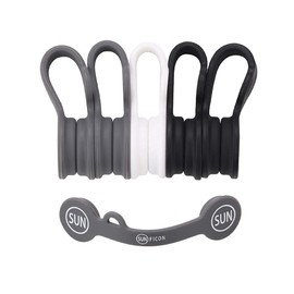 SUNFICON Cable Organizers Magnetic Cable Clips Earbuds Cords Winder Bookmark Clips Whiteboard Noticeboard Fridge Magnets USB Cable Manager Ties Straps for Home,Office,School 5 Pack Gray White Black