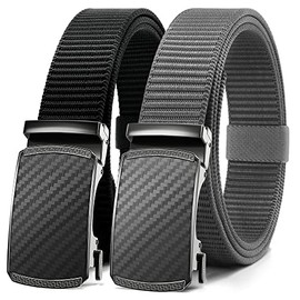 Ratchet Belts for men, Mens Belts Casual 2 Pack Golf Web Belt, Mens Nylon Belts for Jeans - Adjustable Trim to Fit (Ratchet Web Belt)