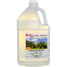 Essential Depot Vegetable Glycerin (RSPO Certified Halal Acceptable Palm Derived) 1 Gallon + Propylene Glycol - USP - Kosher - 2 x 1 Gallon - Safety Sealed HDPE Container with Resealable Cap