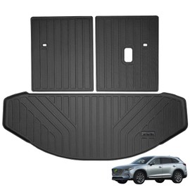 AltraVos Trunk Mat & Backrest Mat (Only Fit Sport Model) for 2016-2023 Mazda CX-9 CX9 TPE All Weather Protection Cargo Liners Covering The backrest