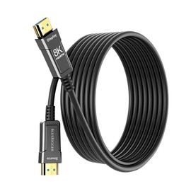 BlueRigger 8K Fiber Optic HDMI Cable 100FT (48Gbps, in-Wall CL3 Rated, eARC, 8K 60Hz, 4K 144Hz, HDCP 2.3, HDR10+) Ultra High Speed Long HDMI AOC 2.1 Cable - for Gaming, VR, HDTV, Monitor, PC