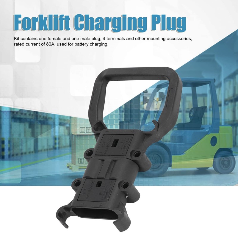 LOCADENCE Forklift Power Connector Kit, 80A Copper Terminals Battery Charging