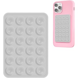 SC ACCESORIOS Soporte para Celular con Ventosa de Silicón para Superficies Lisas Ideal para Grabar Videos Tomar Selfies y Usar Manos Libres Compatible con Smartphones (Doble Ventosa- Blanco)
