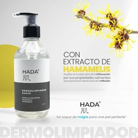 HADA Skincare - Dermolimpiador Suave, Con Ácido Glicólico, Extracto De Caléndula y Hamammelis, Regula La Producción De Sebo, Libre De Sales y Parabenos, 250ml Filip Natural.