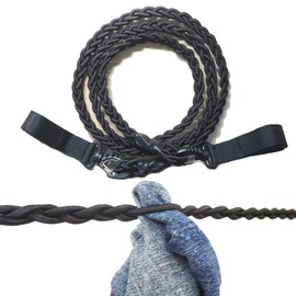 Tri-Braided Cord Travel Clothes Line, Adjustable Bungee Cord Clothesline,Washing Hanging Airer Rope, for Hotel,Camping/Laundry Room,Indoor/Outdoor Usage,Dry Clothes Anywhere Without Using pegs.