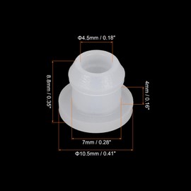 sourcing map 20Pcs Snap Rubber Grommet Hole Plug Mount Dia 7mm ID 4.5mm H 8.8mm Seal Anti-Scratch for Electrical Box Cable Pipe Transparent