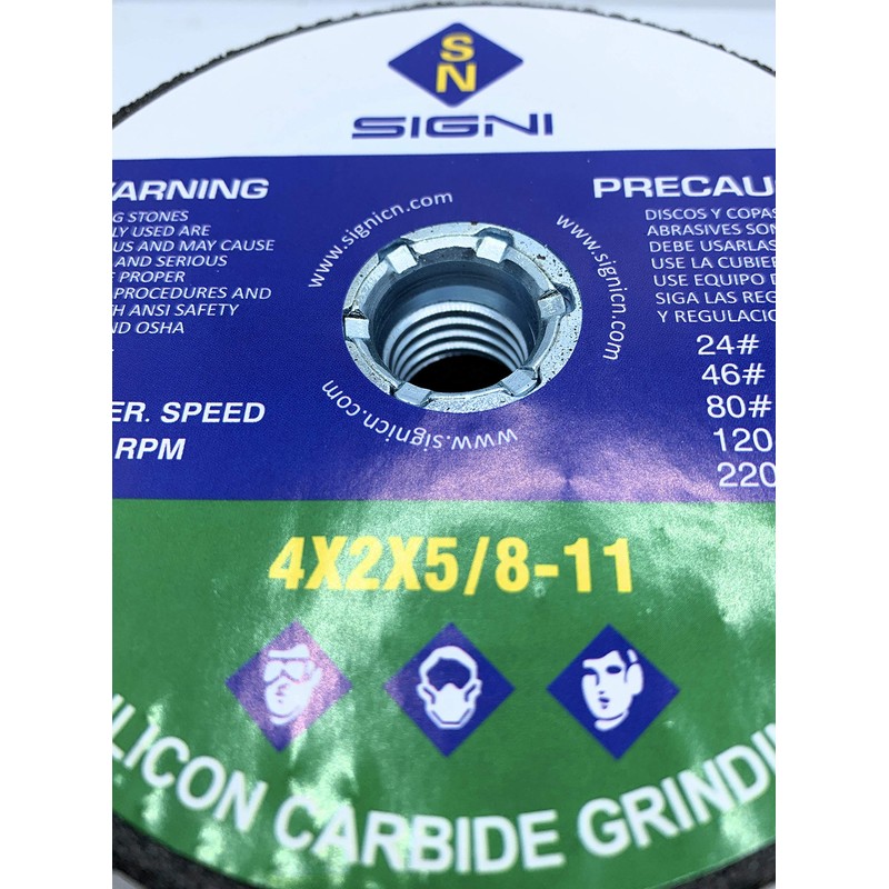 SIGNI 4 inch Silicon Carbide Grinding Stone with 5/8 Arbor
