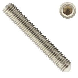 Grub Screws with Hexagon Socket and Tip - M6 x 30 - (Pack of 10) - DIN 914 (ISO 4027) - Made of A2 (V2A) Stainless Steel - SC914 SC-Normteile