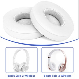 Lotbun 1 Paar Ersatz Ohrpolster für Beats Solo 2 & Solo 3 Wireless Kopfhörer, Kopfhörer Ohrpolster mit Weiches Proteinleder und Memory Schaum