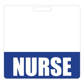 Nurse Badge Buddy (Blue) - Horizontal Heavy Duty Badge Buddies for Nurses - Double Sided Badge Identification Card