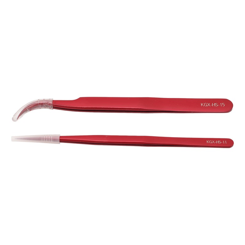 Tweezer Set Aluminum Alloy Curved Straight Head Anti Magnectic Accuracy