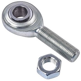 JEGS Two-Piece Rod End With Jam Nut | 1/2” Hole | 1/2 “-20 Left Hand Thread | Includes Zinc-Plated Steel Jam Nut